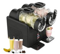 Double Tank Slush & Soft Serve Ice Cream Maker, 430w Cold Drink Maker, 7 Preset Modes, One-Button Operation, Adjustable Hardness & Temperature, 360° Mixing, for Family, Tea Shops, Restaurants Black
