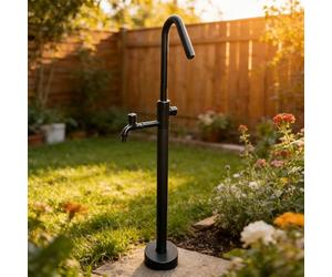 Double Tap Outdoor Faucet for Garden Irrigation & Washing Brass Hose Connector Easy Installation Leakproof Design Perfect for Lawn Care & Outdoor Cleaning