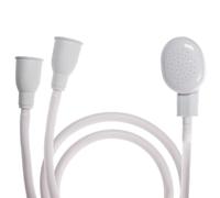 Double Tap Shower Spray Bathroom Accessory Premium Shower Attachment for Bath taps| Push-on-Fitting Suitable for Round & Oval Taps Shower Head for Bathroom ~1.5 Meters (White)