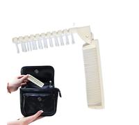 Double Teeth Hair Comb - Fine Tooth Brush, Styling Accessory | 7.87in Compact Detangling Tool with Massage Head, Foldable Grooming Option for Women’s Travel or Daily Use on Curly or Long Hair