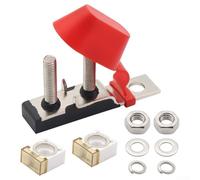 Double Terminal Fuse Holder Block for Marine and Car Battery Post, ABS and Copper Nickel Plated, 30-500A Rated Current, Nylon Flame Retar(60A)