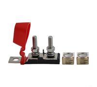 Double Terminal Fuse Holder Block for Marine and Car Battery Post, ABS and Copper Nickel Plated, 30-500A Rated Current, Nylon Flame Retar(150A)