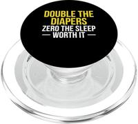 Double The Diapers Zero The Sleep Twin Dad Worth It PopSockets PopGrip for MagSafe
