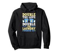 Double The Love Double The Laundry Twin Mom Funny Gift Pullover Hoodie
