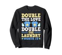 Double The Love Double The Laundry Twin Mom Funny Gift Sweatshirt