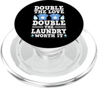 Double The Love Double The Laundry Twin Mom Mother's Day PopSockets PopGrip for MagSafe