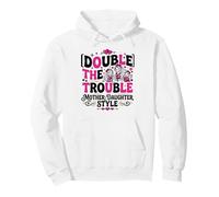 Double The Trouble Mother Daughter Style Design Pullover Hoodie