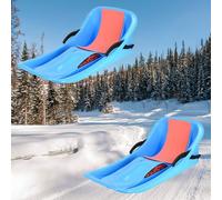 Double Thickened Sledge, Children's Sledge, Plastic Sledge, Sledge with Backrest, Frost-Resistant Wear Sledge