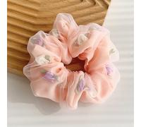 Double Thickness Cabbage for Hair in Soft Fabric with Roses in 3D Pink