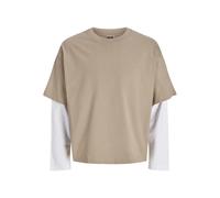 Double Thickness Long Sleeve T-Shirt Jack & Jones Biarritz Beige L