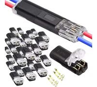 Double Thread Push-Pull Connector with Lock-High Precision Quick Connect,2Pin Wire Connectors Push Fit Wire Connectors Electrical Wire Connectors Quick Dual 2 Pin Peel-Free Push-Type Design (100PCS)