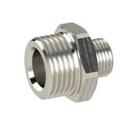 Double threaded nipple, G 1 a, G 1 1/4 a, SW 50, nickel-plated brass, working pressure max. 25 bar, operating temp. Max. 150°C