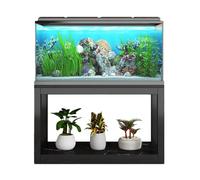 Double-Tier Aquarium Stand System, Multi-Size Fish Tank Shelving Unit, Sturdy Load-Bearing Capacity, Ideal for Home Living Room Aquariums(Style D,19.7x11.8in)