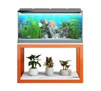 Double-Tier Aquarium Stand System, Multi-Size Fish Tank Shelving Unit, Sturdy Load-Bearing Capacity, Ideal for Home Living Room Aquariums(Style E,35.5x17.8in)