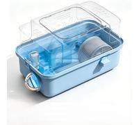 Double-tier Hamster Cage With Water Bottle, Multi-functional Habitat & Small Animal Enclosure, Ideal For Gerbils, Hedgehogs, Rabbits & Tiny Pets, Blue 45cm