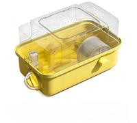 Double-tier Hamster Cage With Water Bottle, Multi-functional Habitat & Small Animal Enclosure, Ideal For Gerbils, Hedgehogs, Rabbits & Tiny Pets, Yellow 45cm