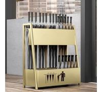Double-Tier Large Capacity Metal Umbrella Stand with Drip Tray, Freestanding Umbrella Storage Organizer for Entryway, Commercial Office, Hotel Lobby(Gold,Small)