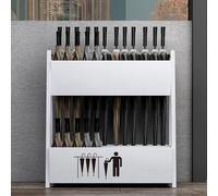 Double-Tier Large Capacity Metal Umbrella Stand with Drip Tray, Freestanding Umbrella Storage Organizer for Entryway, Commercial Office, Hotel Lobby(White,Small)