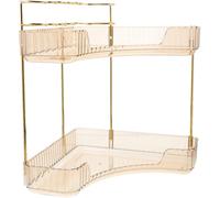 Double-tier Metal Toothbrush Holder with Strong Bearing Capacity, 2 Layer Storage Shelf for Bathroom Countertop Organiser, for Storing and Organising Toiletries in Places