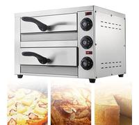 Double Tier Pizza Oven, Commercial 12/16 inch Countertop Electric Multipurpose Indoor Stainless Steel Oven for Restaurant Home Hotel Baked use,16in