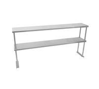 Double Tier Shelving for 5ft Catering Prep Table Commercial Kitchen Bench Overshelf Stainless Steel Heavy-duty 150 x 75 x 30cm (WxHxD)