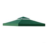 Double Tiered Gazebo Replacement Canopy 300x300cm with Air Vent Mesh, Weather Resistant Polyester Garden Gazebo TOPs Cover for Outdoor BBQ Shelter(Green)
