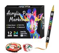 Double Tip Markers - 6.1x6.89x0.79 Inches, Adult Coloring And Drawing Pens Tip Design | Note Taking, Lettering And Markers For Kids, Planners, Art Projects, School, Home Use