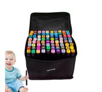 Double Tip Markers Set - Fine and Brush Tip Art Pens, Permanent Coloring Sketching Markers with Durable Ink, Creative Drawing Pen Set with Carrying Case, Art Marker for Coloring Journal Illustration