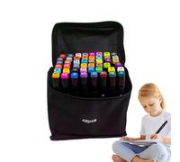 Double Tip Markers Set - Tip Marker Set, Japanese Chisel Brush Tips | Alcohol Based Ink Markers In Assorted Colors, Portable Oil Based Stackable Color Carrying Case For Creative Projects Drawing