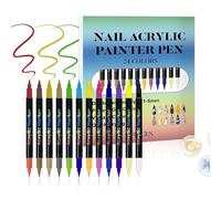 Double-Tip Nail Pens - 12-Piece Manicure Set, Waterproof Ink with Fine Detail, 3D Drawing Pens for Kids, Product, Women Girls Kids Adults, Beauty Styling Hardware