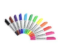 Double Tip Oil Marker Pens Quick-Drying Bright Colors for Art Students Projects Plastic 12 Colors Set (12, pieces per box)