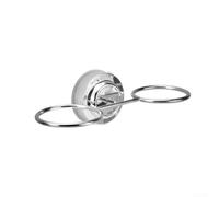 Double Toothbrush Tumbler Holder for Small Baths | Strong suction base, chrome steel finish, holds 2 cups, rust resistant, fits small bathrooms