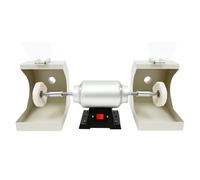 Double Top Jewelry Polishing Machine, Countertop Bench Lathe Polisher with Glass Baffles, Speed 3000RPM and 550W Power, Sturdy Material, for Polishing Gem Jade Stone, Glass, Jewelry