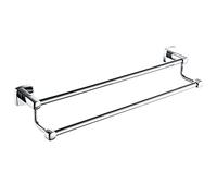 Double Towel Bar, 30-100 cm Adjustable Copper Wall-Mounted Towel Rack for Bathroom and Kitchen, Screw Mounting, Silver Finish, Space-Saving Design