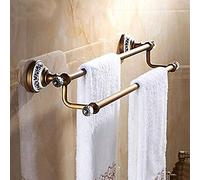 Double Towel Holder, Vintage Industrial Brass Towel Bar Drilling Shower Room Wall Mounted Carvings Antique Towel Rack Towel Holder Statues Decoration/Antique Efficency