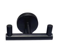 Double Towel Hook - Stainless Steel Wall Mounted Coat Rack, Heavy Duty Rust Resistant Hanger, Brushed Finish Bathroom Accessory | Space-Saving Clothes for Shower, Bay