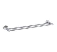 Double Towel Rack Bathroom Accessories Wall Mount Shower Hanger Matte Towel Rails For Shower(Silver)