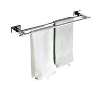 Double Towel Rail, SUS 304 Stainless Steel Bathroom Towel Holder Hanger, 45cm/60cm/75CM, Wall Mounted Kitchen Towel Bar, Polished Silver Finish (Size : 45cm)