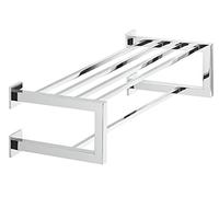 Double Towel Shelf with Towel Bar Chrome Polished Wall Mounted Towel Rail in H3205/Length 600 mm/Rustproof Coating/Furniture Fittings by Gedotec®