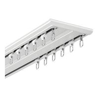 Double Track Aluminum Curtain Rails Silent Gliding Ceiling Curtain Rod with Hardware (White A 100cm) Perfect for Home Decor and Easy Installation