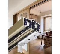 Double Track Bypass Sliding Barn Door Hardware Kit, Heavy Duty Pocket Door Track Systems for Two Doors, Closet Doors Replacement Rollers Set(1.2m/4ft)