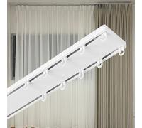 Double Track Ceiling Curtain Rail Silent Curtain Rods 50-600cm for Balconies Offices Hotels Clinics - White 5. Length Versatile Hanging Solution