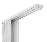 Double Track Ceiling Mount Heavy Duty Curtain Rail Silent Sliding System for Room Dividers Ideal for Bedrooms & Bathrooms 3.4m (11.2ft) Privacy Solution