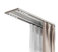 Double Track Ceiling Mount Rods, Heavy Duty Aluminum Rail System with Silent Rollers for Room Divider, Ideal for Living Room, Bedroom, Hospital Shower Stall