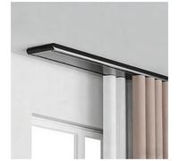 Double Track Ceiling Room Divider Set Heavy Duty Aluminum Alloy 2.1M/6.9FT Ideal for Living Room Bedrooms Shower Bay WindowsBlack Finish