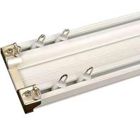Double Track Ceing Mount Curt Rod for Pleated Sheers & Sliding Doors Versate Bay & Shower Ra System Adjustable Durable White Finish for Home Decor