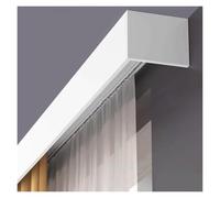 Double Track Curtain Rail - 72in Ceiling Mount White Metal Room Divider with Valance Adjustable Curtain Rods for Bay Windows Perfect for Home Decor and Space Separation
