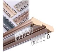 Double Track Curtain Rail Ceiling Mount Room Divider Quiet Rose Gold Window & Balcony Curtain Rod 6.3m Ideal for Home Hotel RV & Space Divider Solutions