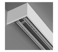 Double Track Curtain Rail Ceiling Mounted with Pelmet,Three-in-one Room Dividers Set For Windows, Curtain Boxes Valance Rod (Size:2.8m (9.2ft),Color:Ceiling Mount)