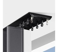 Double Track Curtain Rod SystemHeavyDuty CeilingMount Nano Silent Curtain Rails Seamless Installation BlackPerfect for Home Decor and Window Treatment Solutions.